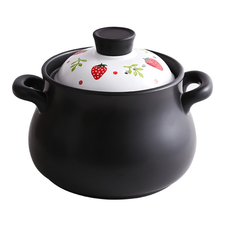 Cook Soup Casserole Saucepan Household Ceramic Pot Fire High Temperature Soup Pot Gas Stew Saucepot Strawberry Stewpot