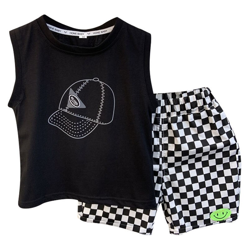 Boy Set kid Boys Suit Cotton Summer Casual Outing Clothes Top Shorts 2PCS Clothing for Children's