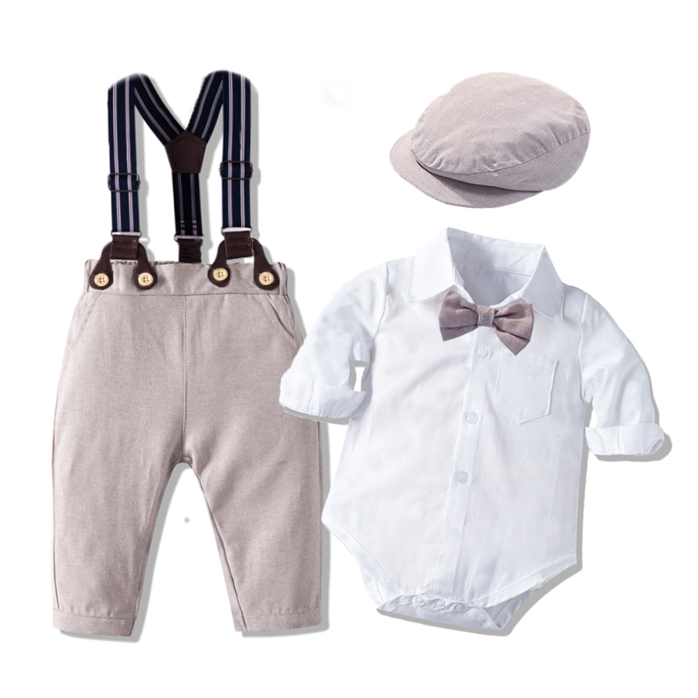 Gentleman Toddler Boy Romper Clothing Suit Newborn...