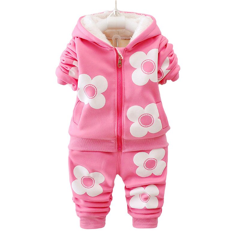 Winter Baby Girls Clothing Set Autumn Toddler Boys Girls Warm Hooded Coats Pants Suit Kids Thick Tracksuit Clothes Set