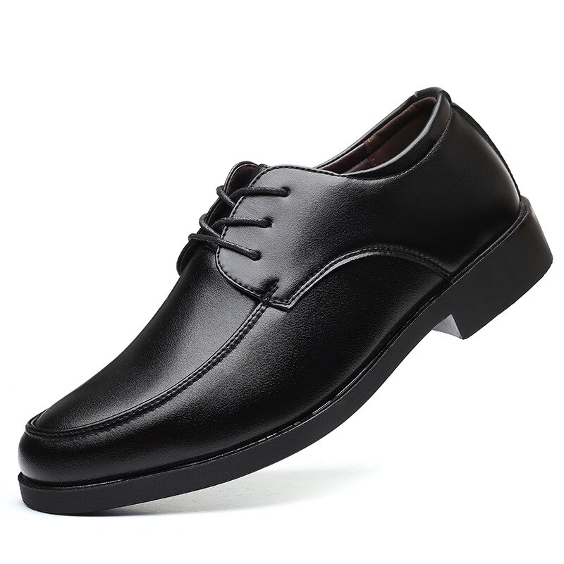 Men's Dress Shoes Square Toe Gentlemen Leather Shoes Trendy Business Style Lace-up Fashion Men Shoes Size 38-44