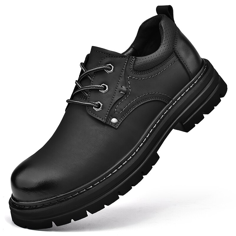 Men Casual Shoes Platform Leather Shoes Man Low - top Breathable Formal Business Shoes Men Oxfords Lace