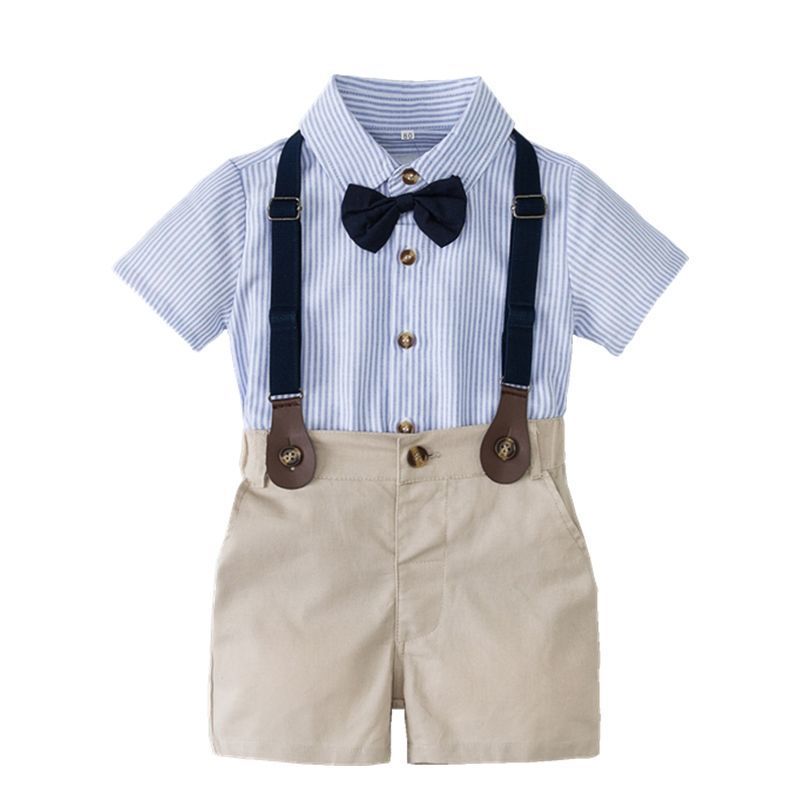 Boys Summer Suit Baby Boy Cotton Shirt Short Sleev...