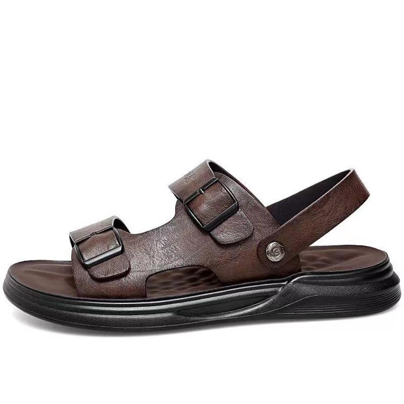Men Shoes Leather Sandals Sale Waterproof Slip On Casual Cow Leather Male Soft Men's Sandals Sole Beach Slippers Sandalias