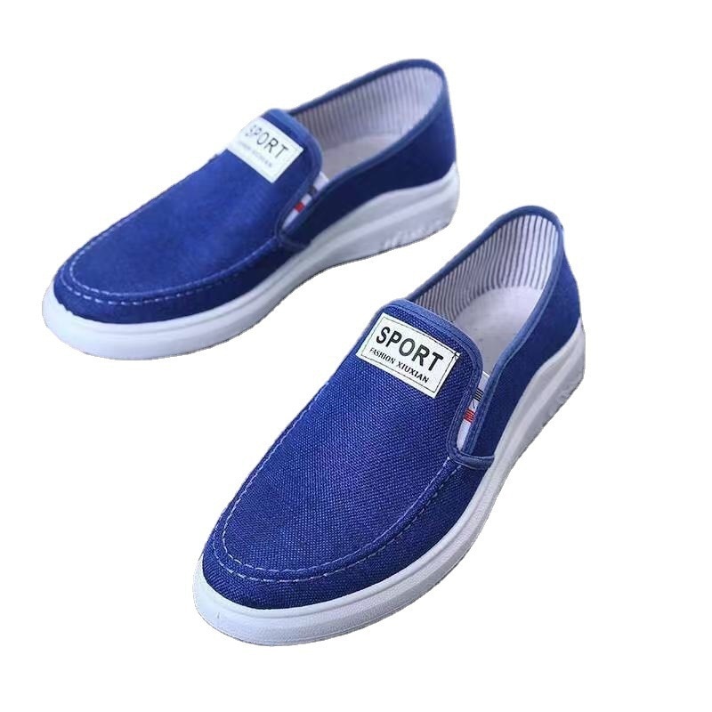 Men Casual Shoes Autumn Winter Man Canvas Shoes Breathable Plimsolls Slip-on Male Loafers Outside Flat Cloth Walking Shoes