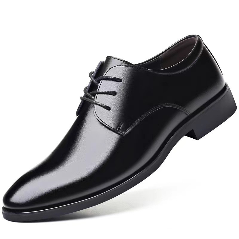 Men's Breathable Leather Shoes Black Soft Leather ...