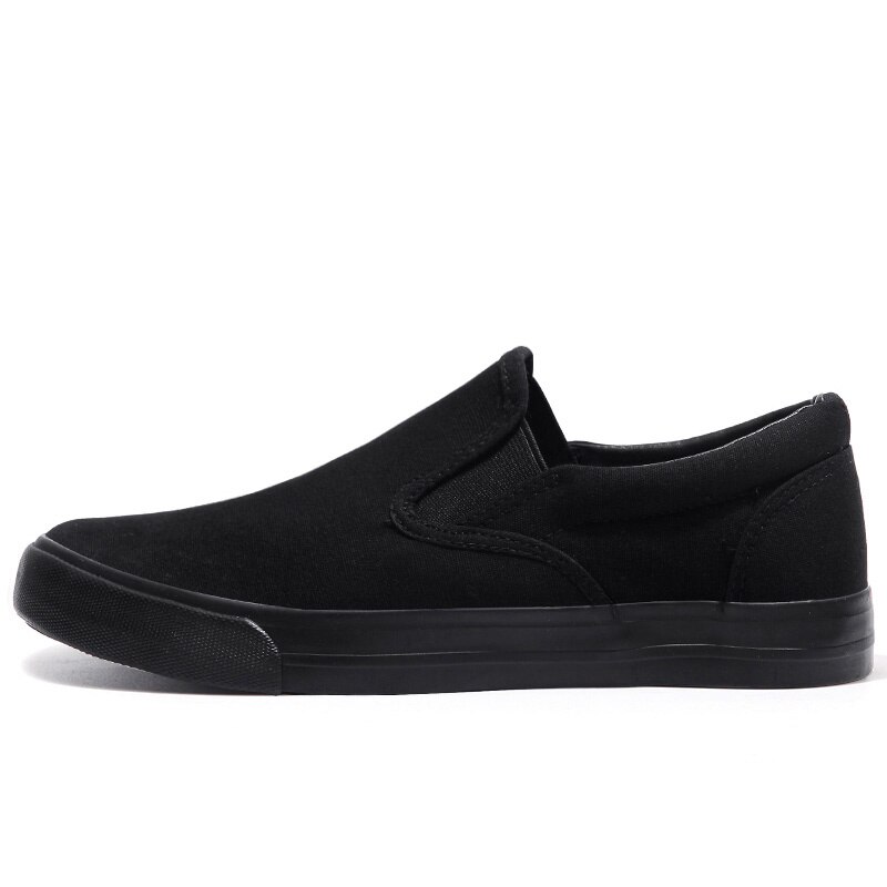 Men Casual Shoes Flat Slip-on Plus Size Canvas Shoes Men Loafers Cool Young Man Street Black Shoes Breathable