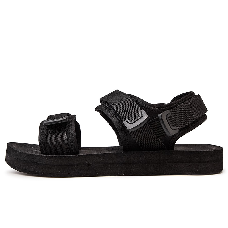 Plus Big Size Pure Black Men Casual Sandals Summer Shoes Soft Comfortable Breathable Sandalias