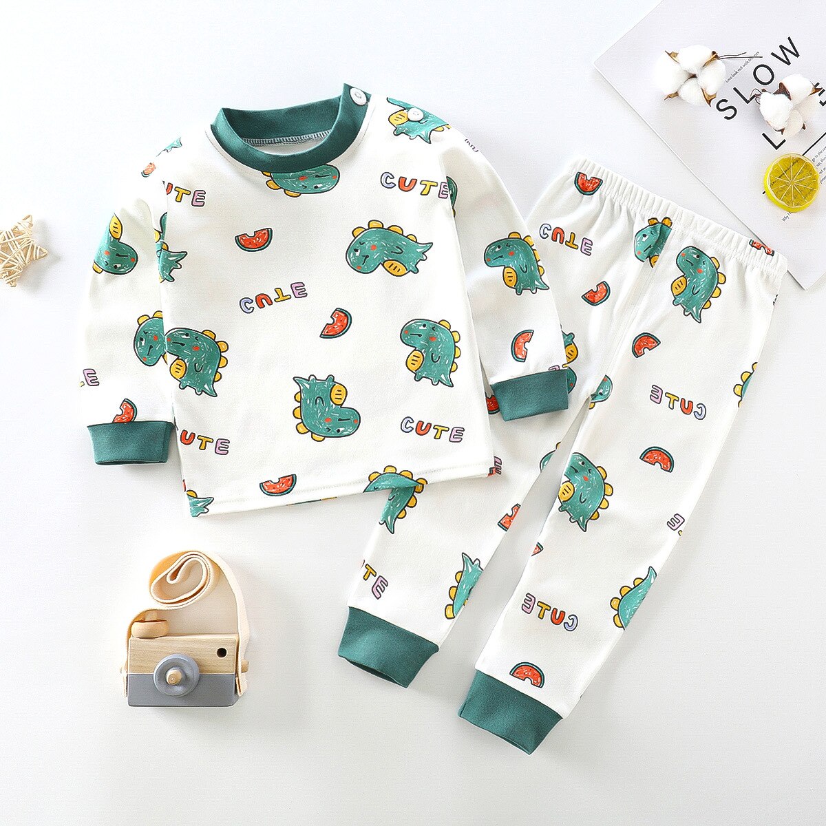 Pure Cotton Soft Underwear Autumn Home Wear Printed Cartoon Children's Suit