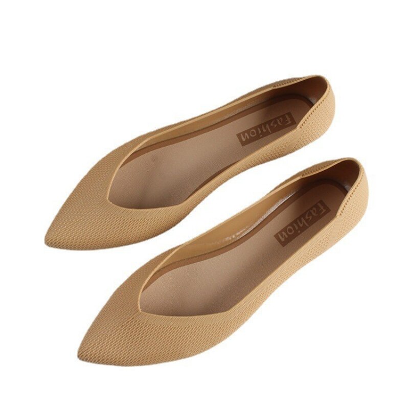 Women Fashion Slip on Mesh Loafers Ballet Casual Flat Women Soft Bottom Pointed Toe Boat Shoes
