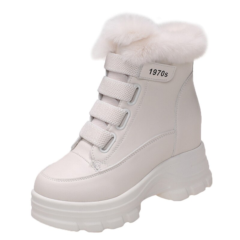 Winter Warm Plush Women Ankle Boots High Top Wedge...