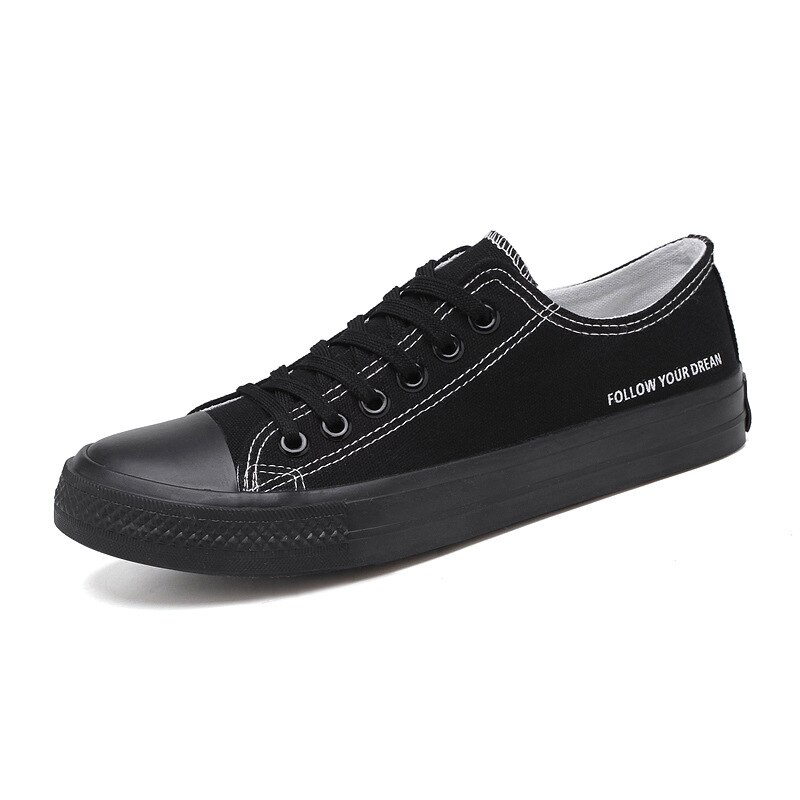 Spring Autumn Breathable Black Canvas Shoes for Me...