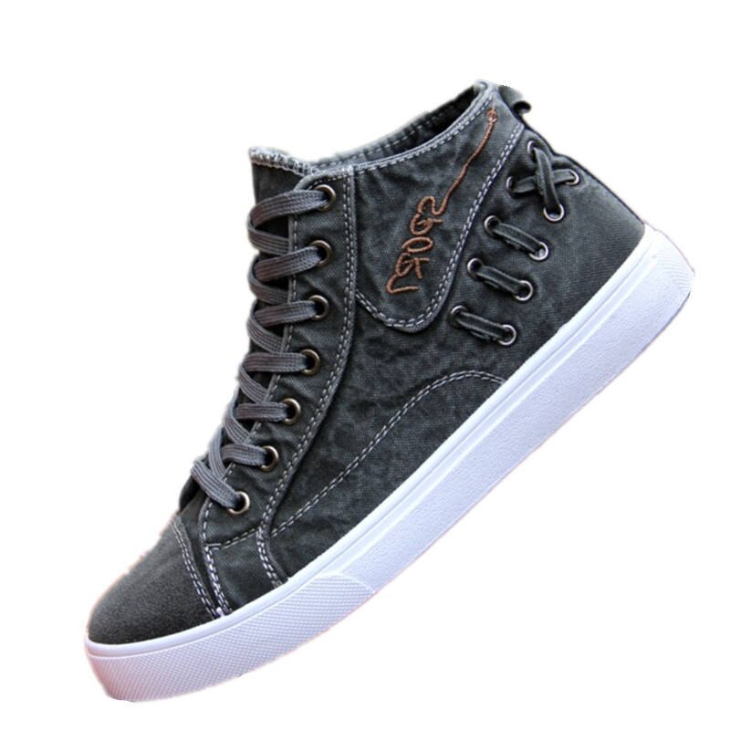 Spring and Autumn High Top Canvas Shoes Men's All-match High Top Casual Sneakers Breathable Deodorant Men's Denim Shoes