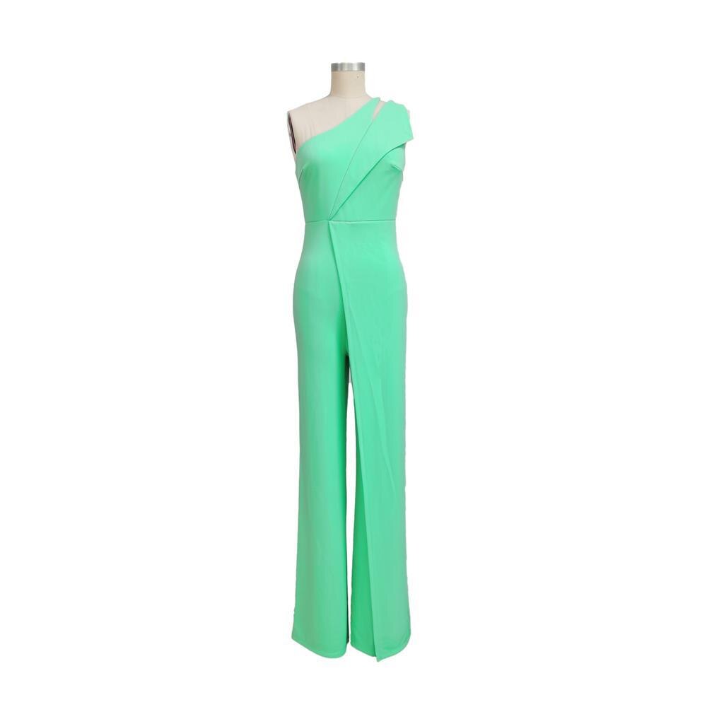 Elegant Jumpsuit Women Summer Sexy One Shoulder Solid Straight Jumpsuits Casual Chic Fashion Office Lady Playsuit