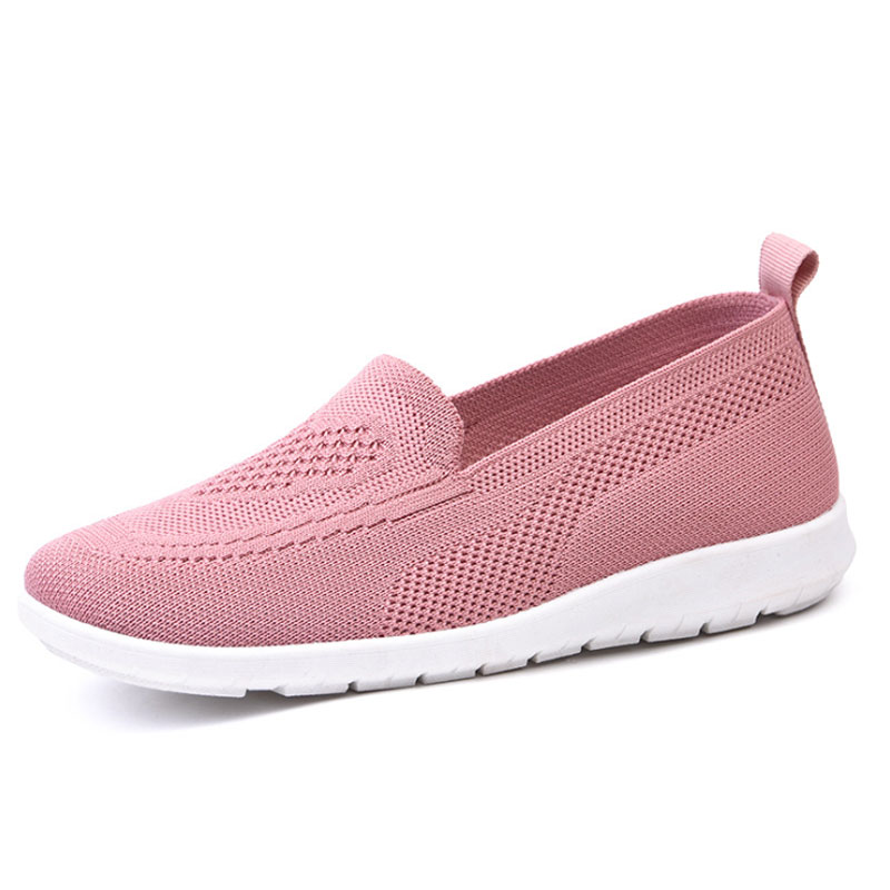 Ballet Flats Women Red Comfortable Knitted Slip-on...