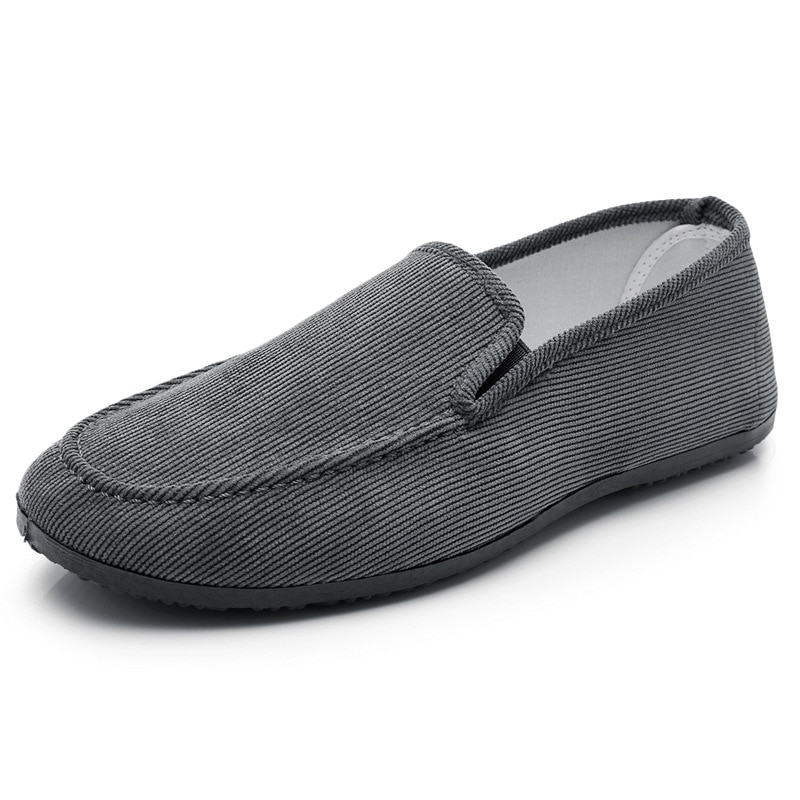 Man's Big Size Loafers Shoes Flats Slippers Fabric Slip-on Men Driving Shoes Fashion Summer Style Soft Male