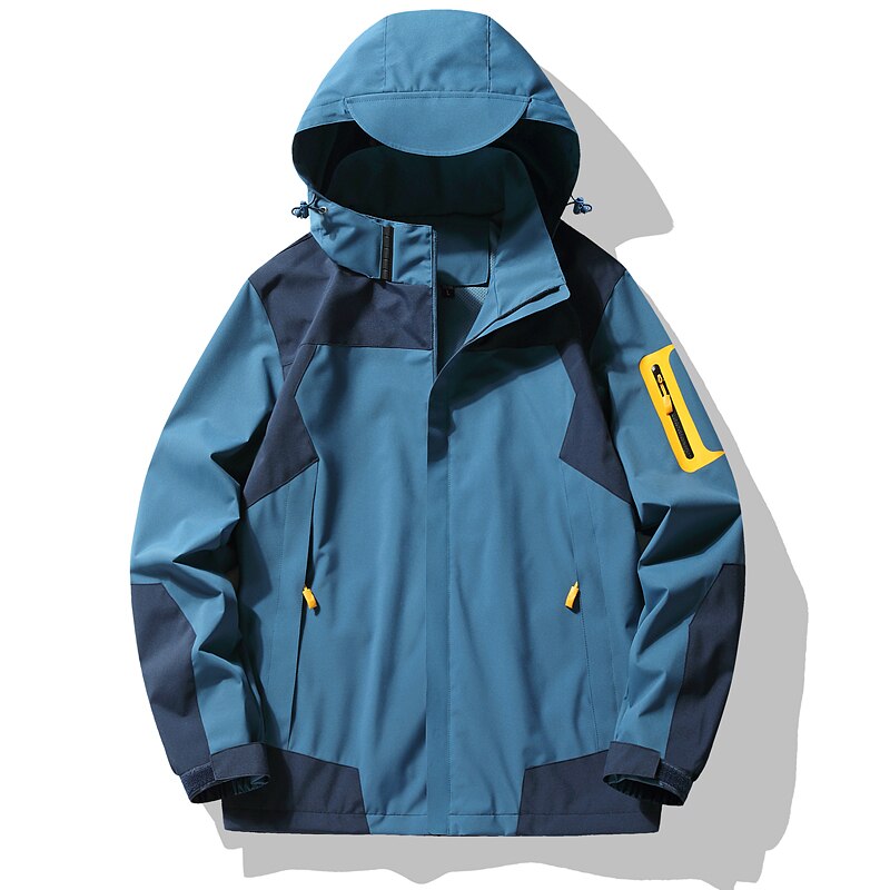 Trend Windproof Waterproof Casual Hiking Breathable Men Jackets Hooded Coat Camping Outdoor Fashion Male Windbreaker