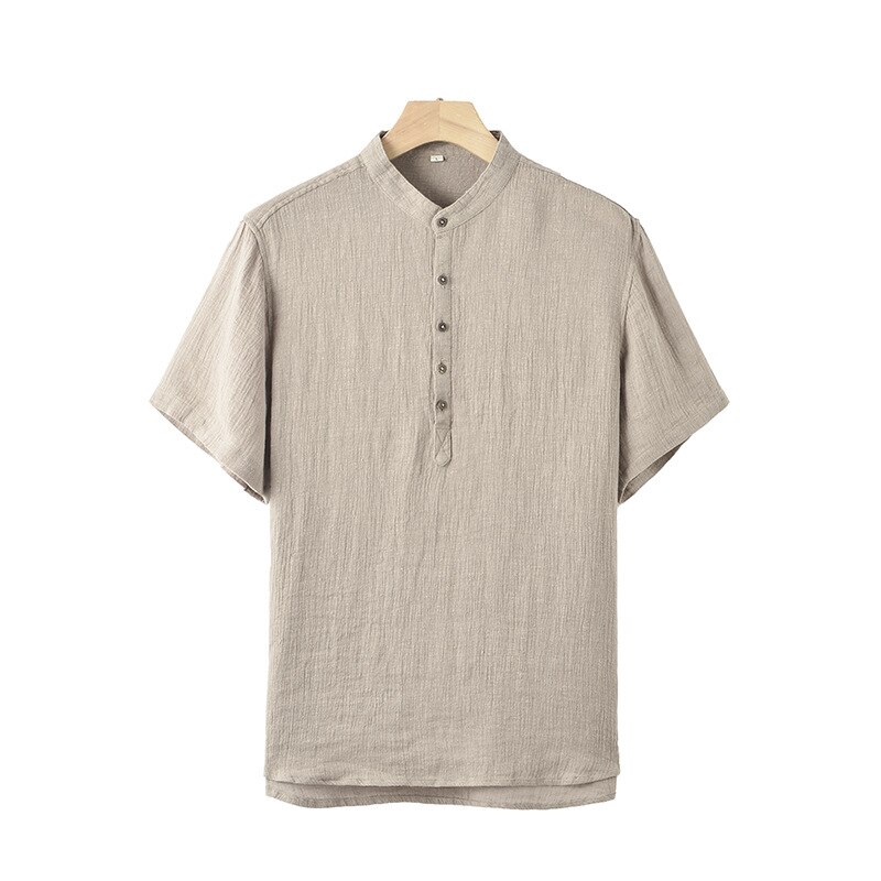 Summer Cotton Linen Shirts For Men Casual And Dail...