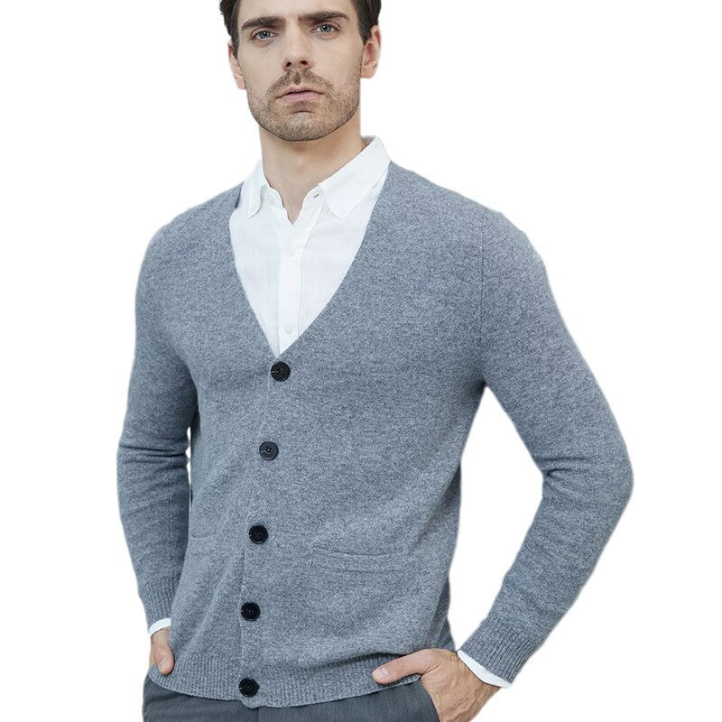Cardigans Men's Knitted Sweaters Cardigan Cashmere Coats 100% Merino Wool Thick Knit Jacket Winter Autumn Male Clothing