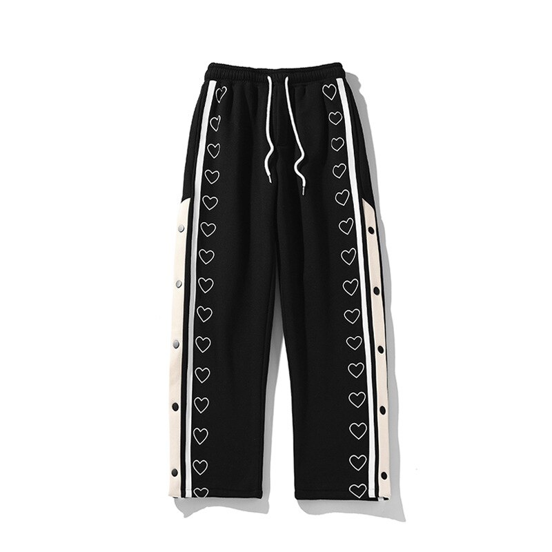 Wide leg Sweatpants Male Oversize Casual Straight Pants Men Streetwear Side Split Loose Pants Sport Basketball Trousers