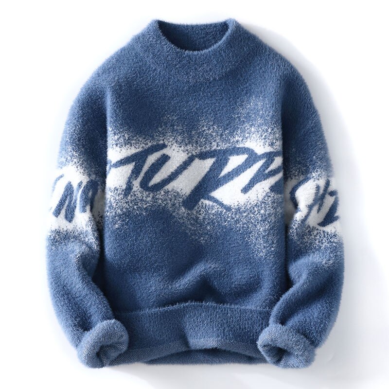 Sweaters Mens Letter Pattern Warm Sweater Men Youth Style Sweaters Spring Mens Wool Pullovers