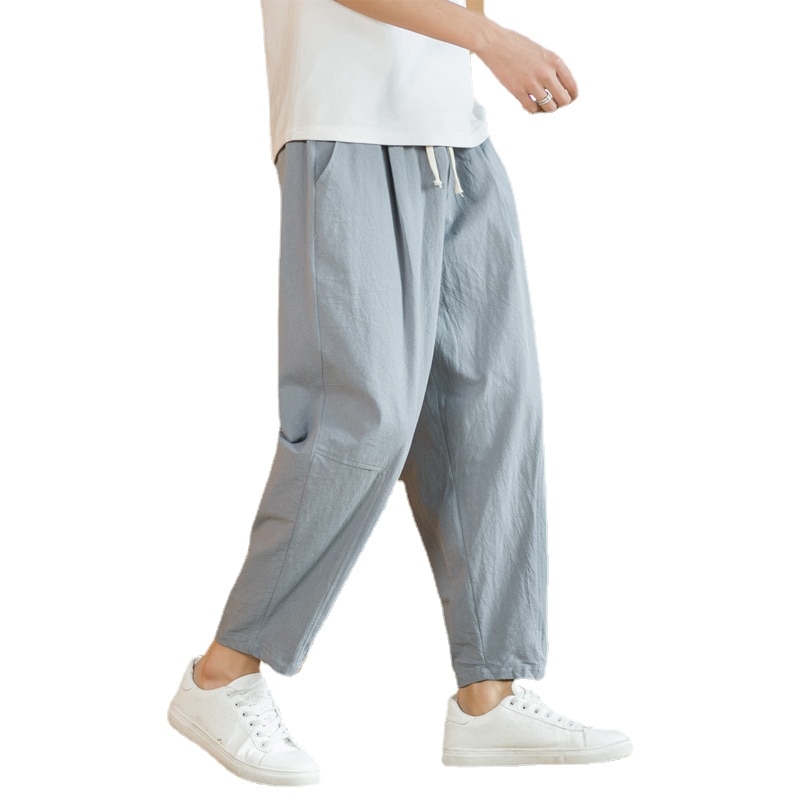 Summer Men's Trousers Cotton Linen Fashion Thin So...