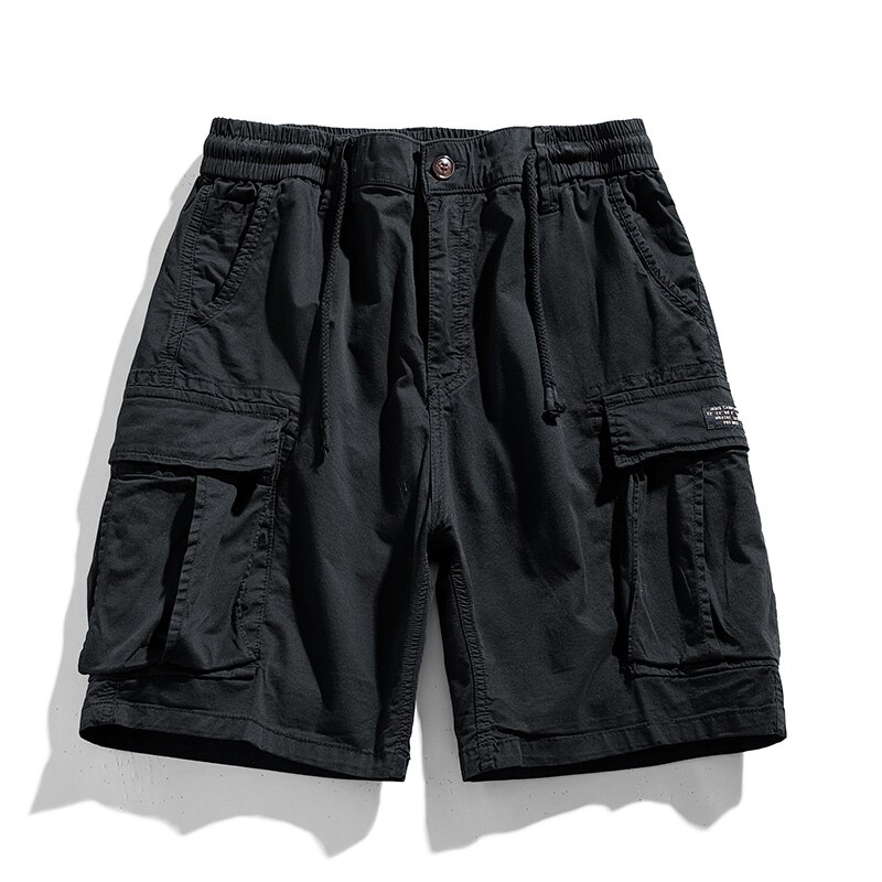 Summer Men Cargo Multi Pocket Shorts Men Casual Solid Elastic Waist Beach Short Spring Men Jogger Pants Shorts
