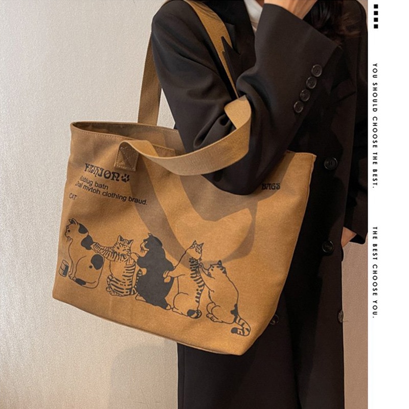 Fashion Women Canvas Handbags and Wallets Large Capacity Shoulder Bag Letter Printed Messenger Bag Casual Tote Bag