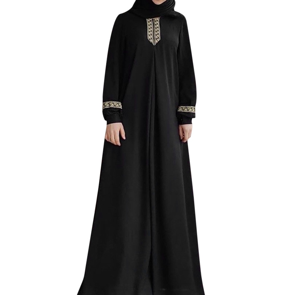 Long Muslim Dress Embroidery Kaftan Casual Abaya Dress Muslim Clothes Dress Women