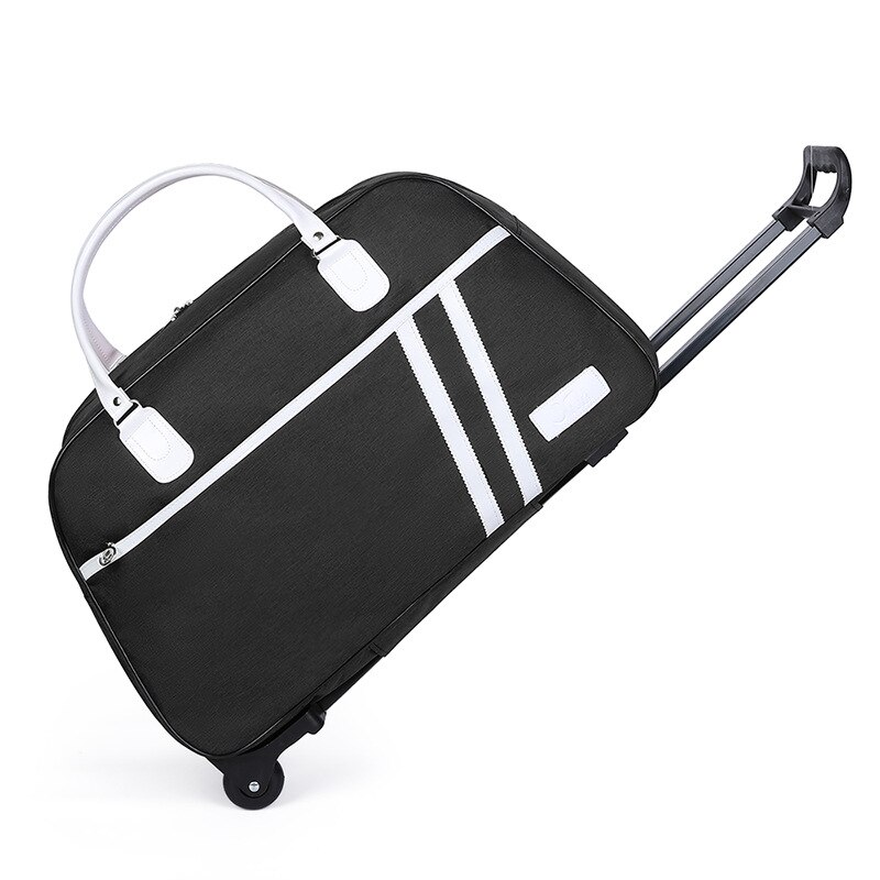 Folding Short-haul Travel Bag with Trolley and Telescopic Handle Lightweight, Waterproof Oxford Cloth with Large Capacity