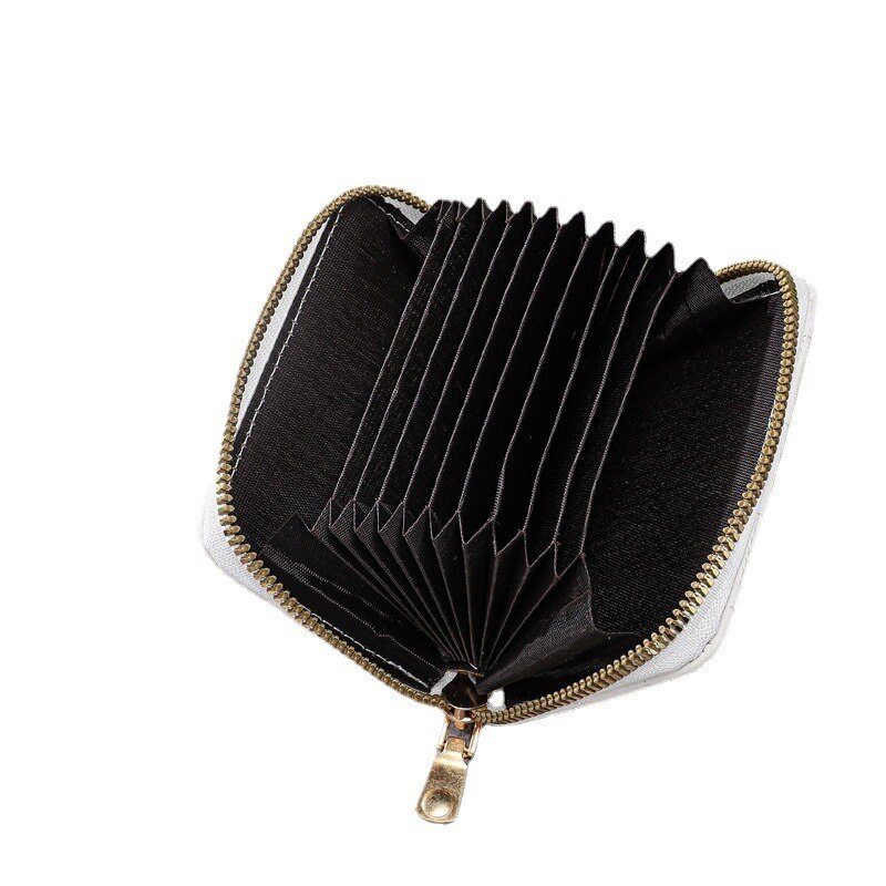 Women's Purse Embroidered Line Fashion Plaid Card Bag Zipper Multi-card Short Purse Simple Multi-function Clutch Bag Wallet