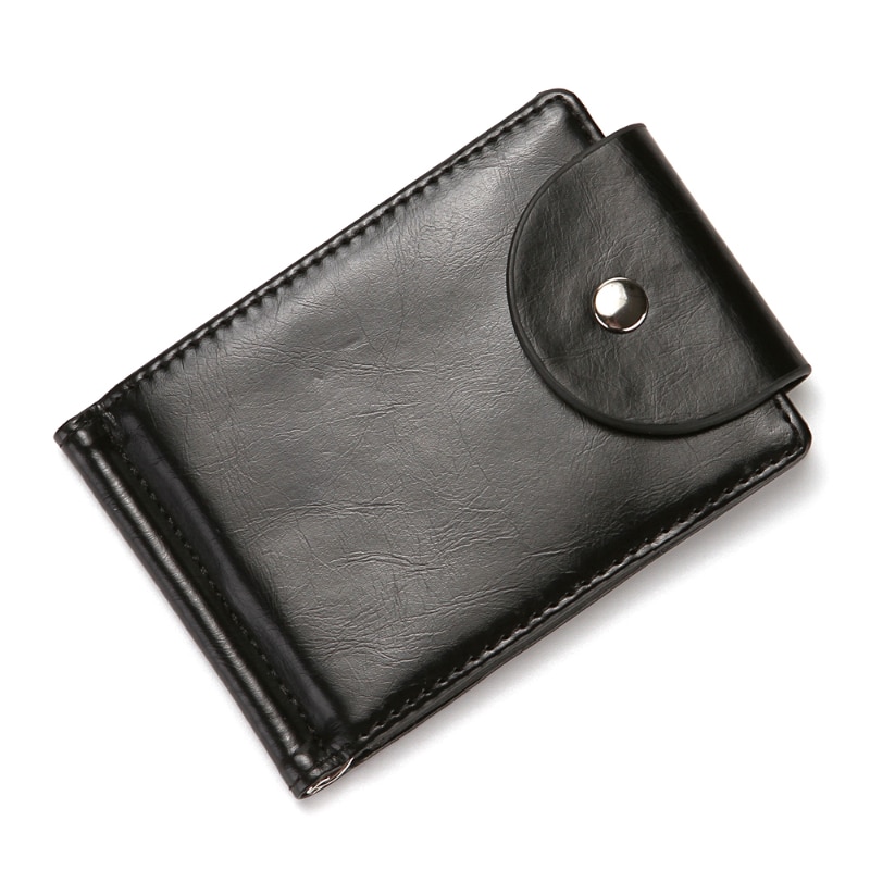 Slim Leather Wallet Coin Bag Money Clip Card Cases Zipper Women Men Wallet Pull Type ID Credit Card Holders Hasp