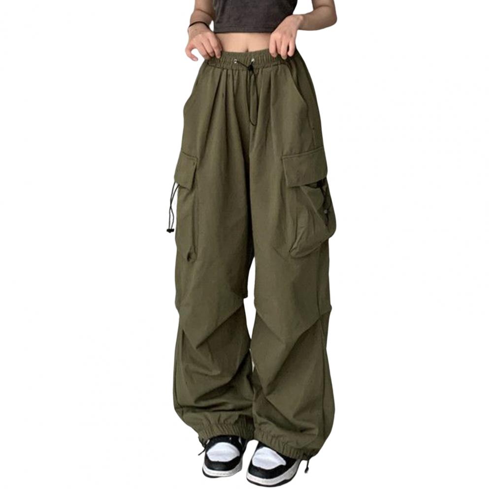 Women Streetwear Cargo Harajuku Parachute Track Pants Sweatpants Wide Leg Joggers Trousers Clothes