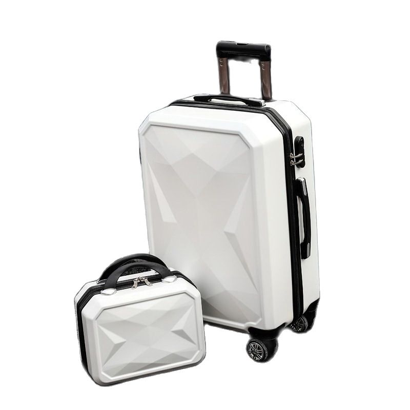 Diamond Rolling Luggage Set Spinner Wheels Trolley Travel Suitcase Men Leather Carry On Suitcase Scratch Resistant