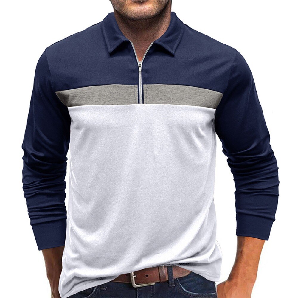Men Streetwear Fashion Polo Shirts Breathable Casual Office Long Sleeve Lapel Loose Male Clothes Casual Tops