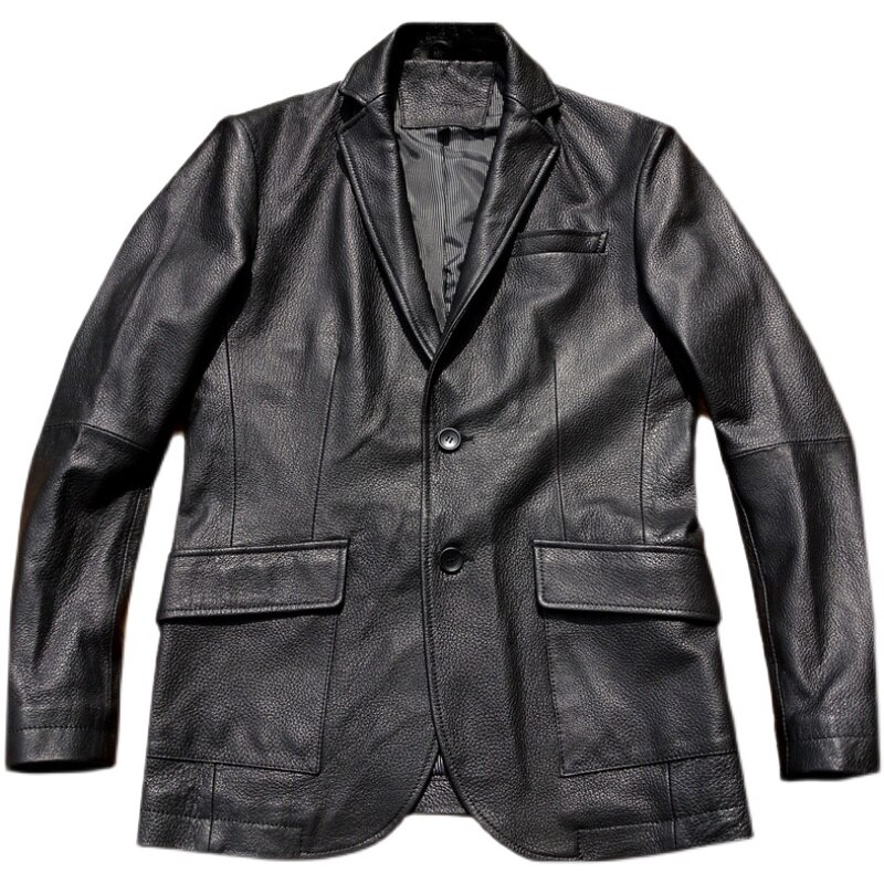 Casual Luxury Business Leather Suit Coat