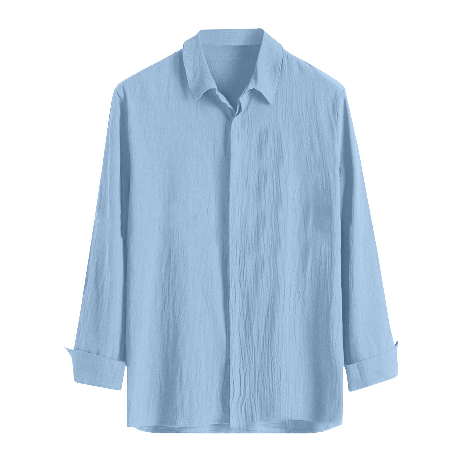 Man Shirts Summer Men Long Sleeve Linen Shirt Casual Loose Baggy Solid Color Breathable Button lapel Top Blouse