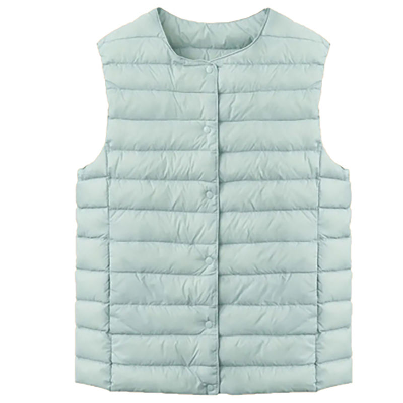 90% Ultra Light White Duck Down Women Vest Thin Co...