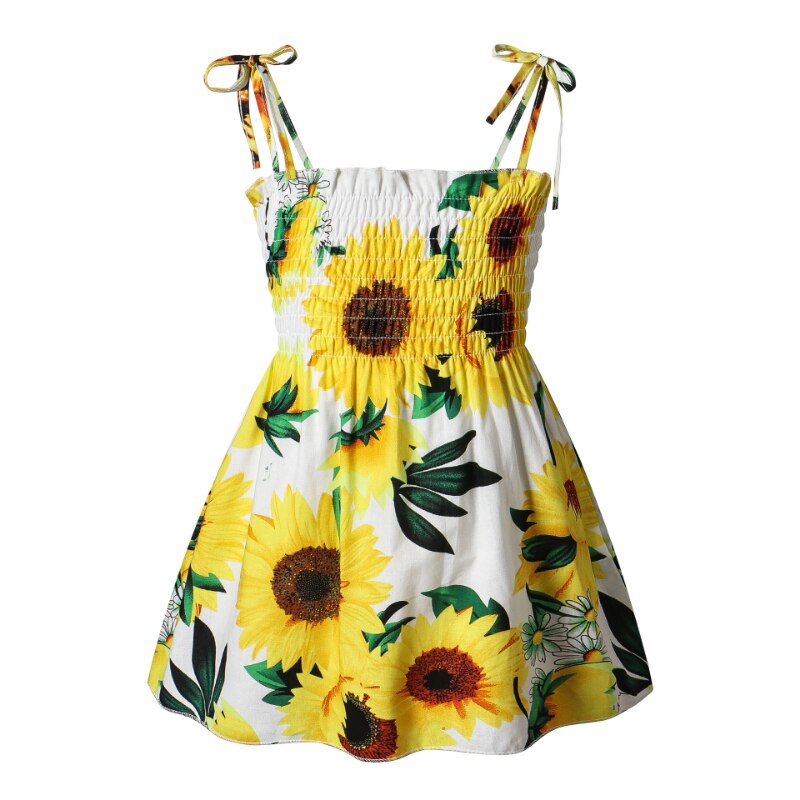 Girl Summer Cotton Dress Children Fashion Dress Thin Girl Style Halter Skirt Children's Floral Skirt