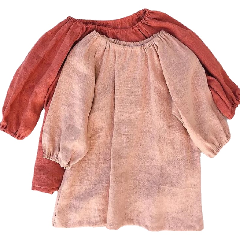 Spring Autumn Baby Girl Dress Llittle Girls Long Sleeve Cotton Dress for Kids Simple Toddler Dress Solid Girls Clothes