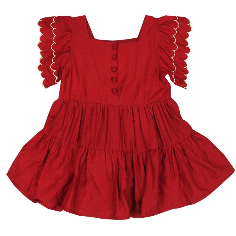 Girls Red Dress Short Sleeve Children Summer Dress for Baby Girl Outfits Christmas Dress for Girls Vestidos Para