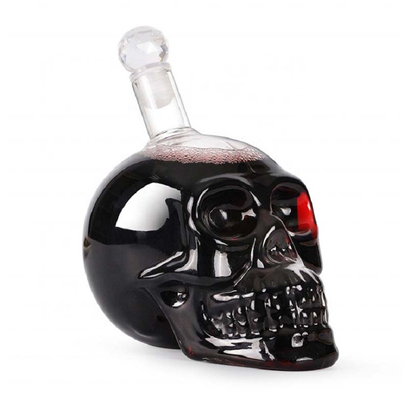 High-end Creative Skull Glass Whisky Vodka Wine Crystal Bottle Spirits Cups Transparent Wine Drinking Cups Bar Home