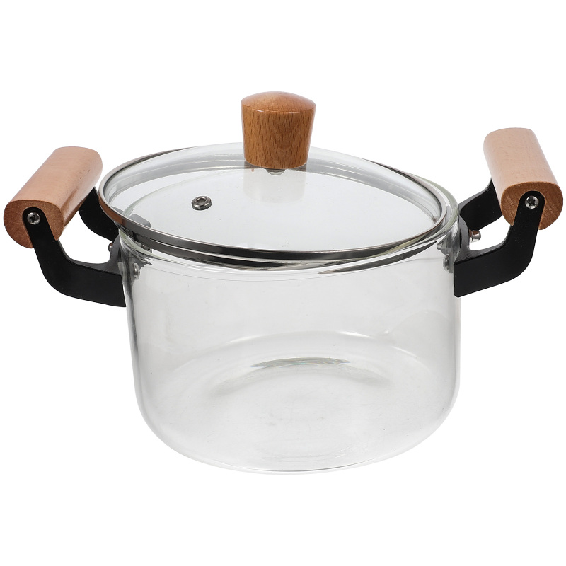Soup Pot Nonstick Bakeware Sets Glass Stew Pot Glass Saucepan Lid Cooking Utensils Stew Pot Earthen Pot Wood Stockpot Pan