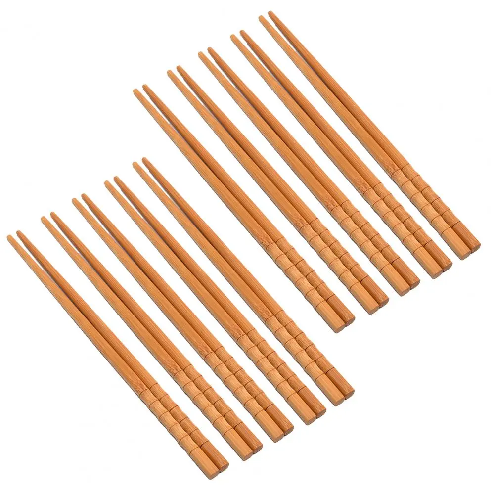 10 Pair Wooden Chopsticks Good Carbonization Bamboo Wood Diner Food Noodle Chopsticks Lightweight Dinner Chopsticks