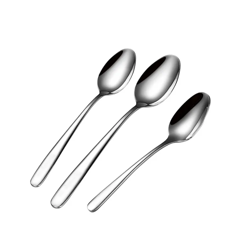 304 Stainless Steel Spoon Set Long Handle Dessert Spoon Household Soup Spoon Thickened Ice Cream Spoon Coffee Spoon