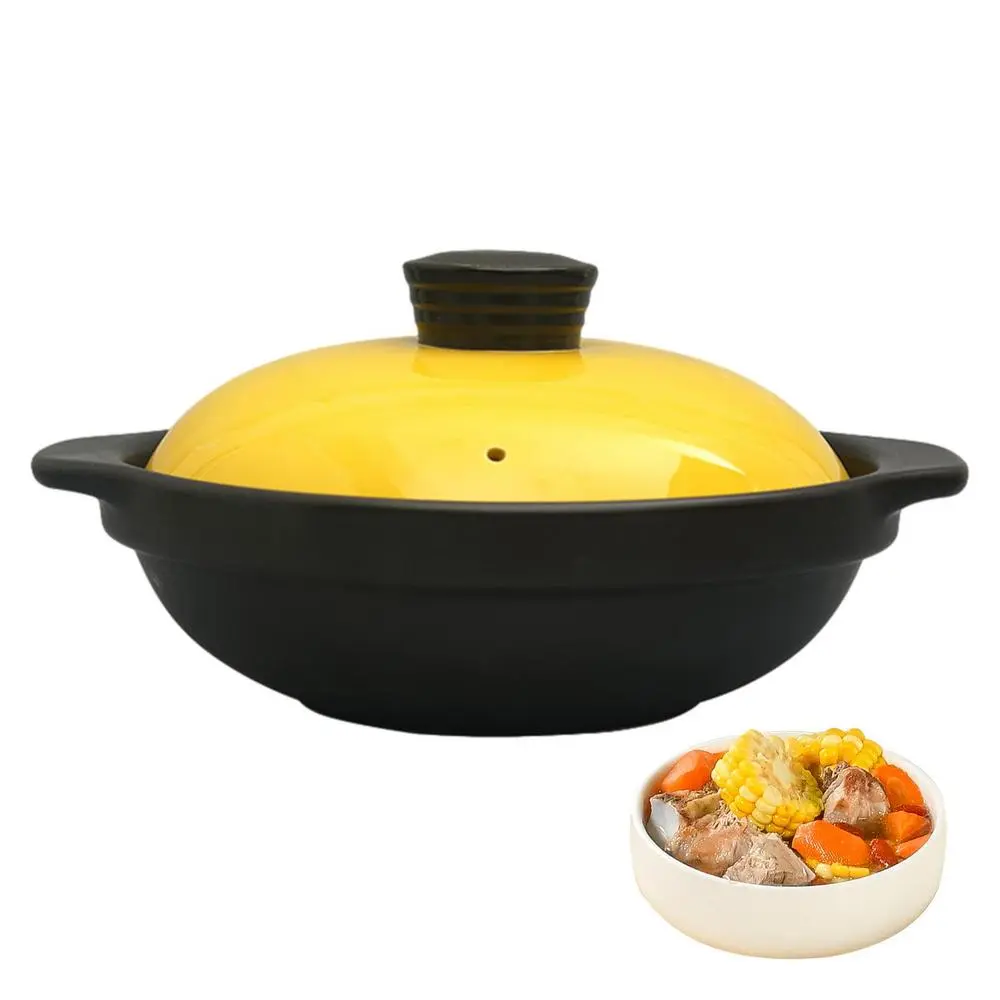 Enamel Non-Stick Stew Pot With Lid Cast Iron Casse...