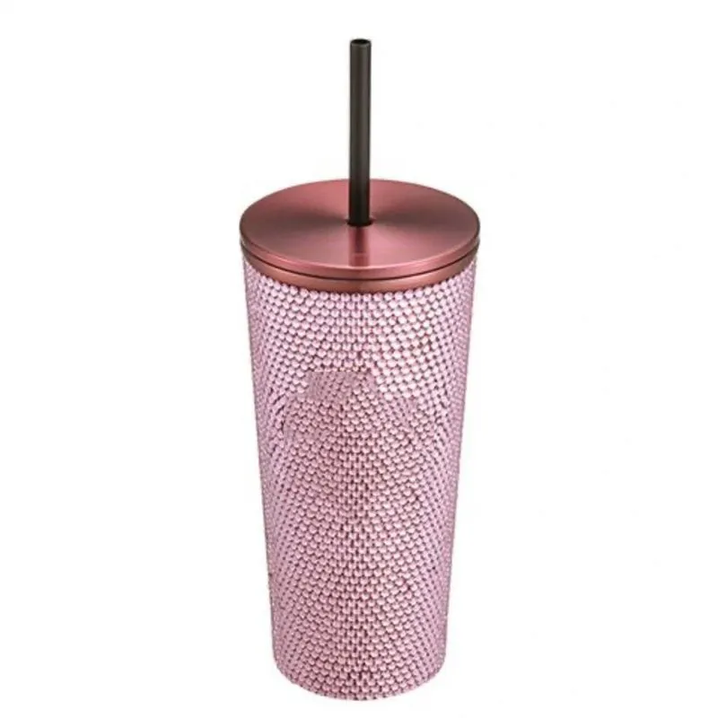Luxury Rhinestone Water Bottle Stainless Steel Tumbler With Lid Straw Thermos Bottle Star Drinkware Coffee Cup