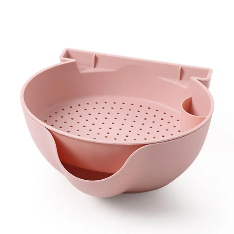 Drain Basin Fruit Plate Household Plastic Double Layer Vegetable Washing Basin Capable Of Washing Vegetables And Fruits