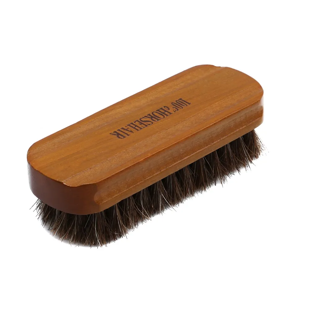 High Quality Natural Leather Real Horse Hair Soft Polishing Tool Bootpolish Horsehair Shoe Brush Polish