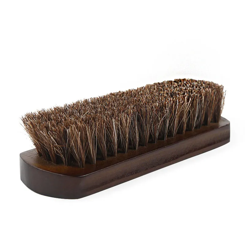 Real Horse Hair Shoe Brush Polish Natural Horsehair Leather Soft Polishing Tool Bootpolish Cleaning Brush For Suede Nubuck Boot